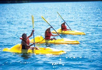 3 people kayaking