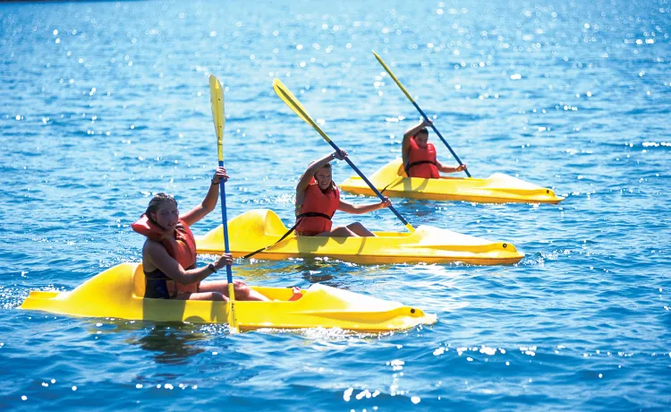 3 people kayaking